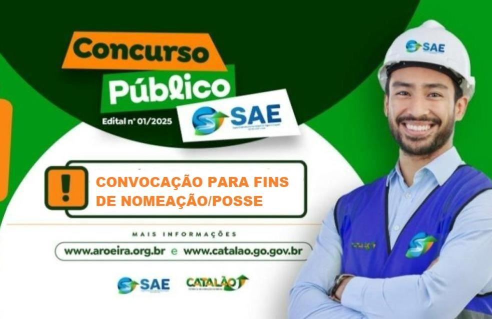 Concurso Publico Nº 01/2025 - CONVOCAÇÃO PARA FINS DE NOMEAÇÃO/POSSE
